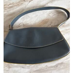 Guess Vintage 90s Y2K Curved Baguette Blue Faux Leather Handbag
